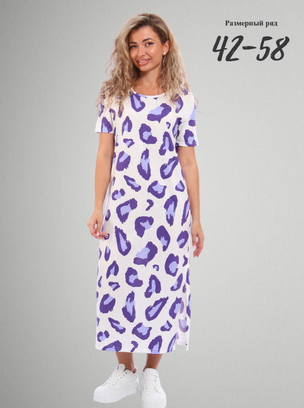 Платье женское ПЖ-3 бело-фиолетово-сиреневый