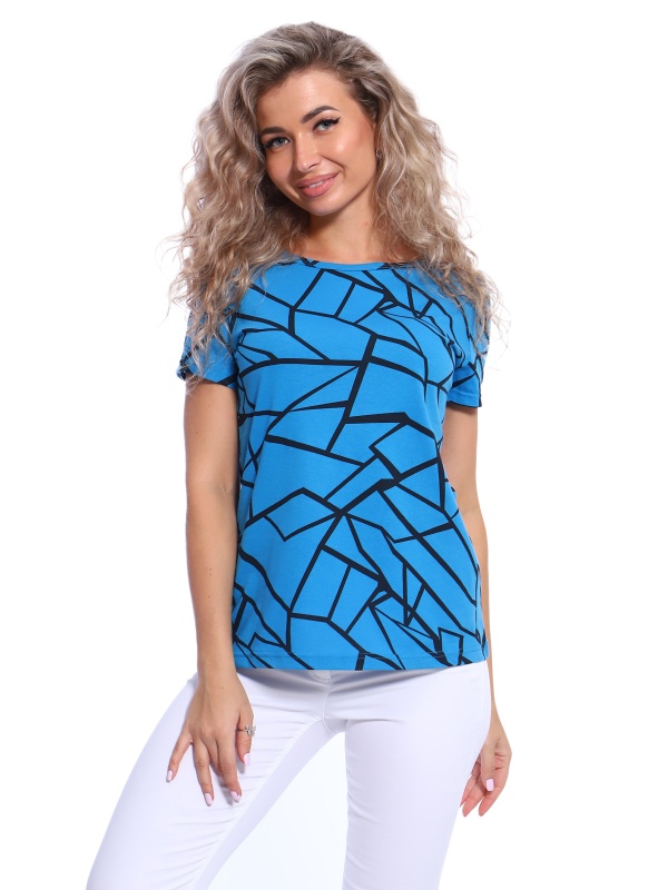 Футболка женская ФЖ-60 бирюзово-чёрный