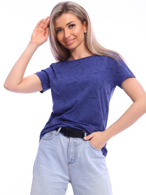 Футболка женская ФЖ-48 индиго-черный