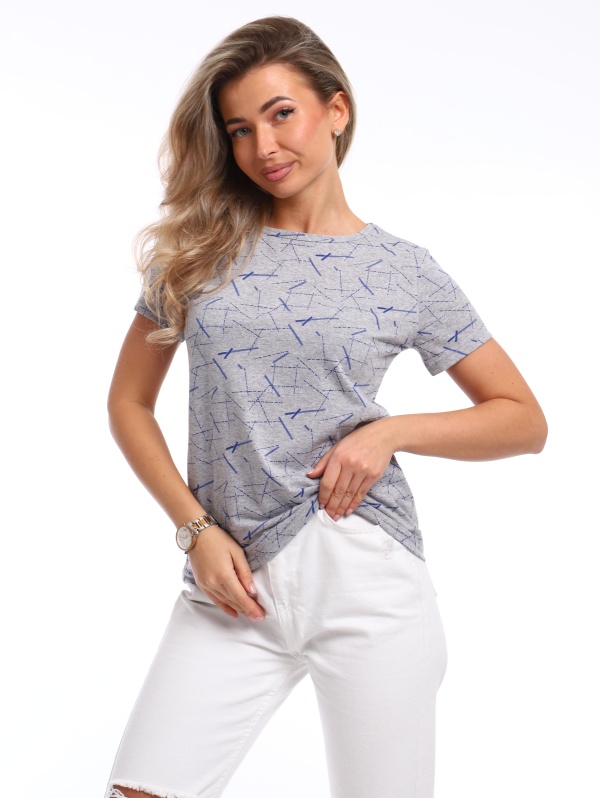 Футболка женская ФЖ-48 серо-синий