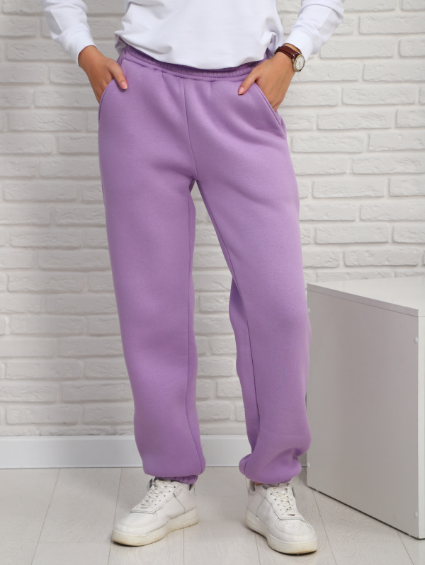 Брюки женские утепленные с начесом  БРЖ-277 сиреневый