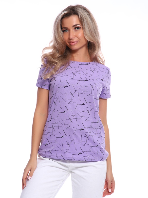 Футболка женская ФЖ-48 сиренево-черный