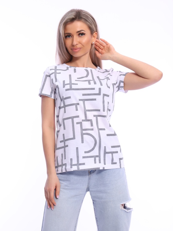 Футболка женская ФЖ-55 бело-чёрный