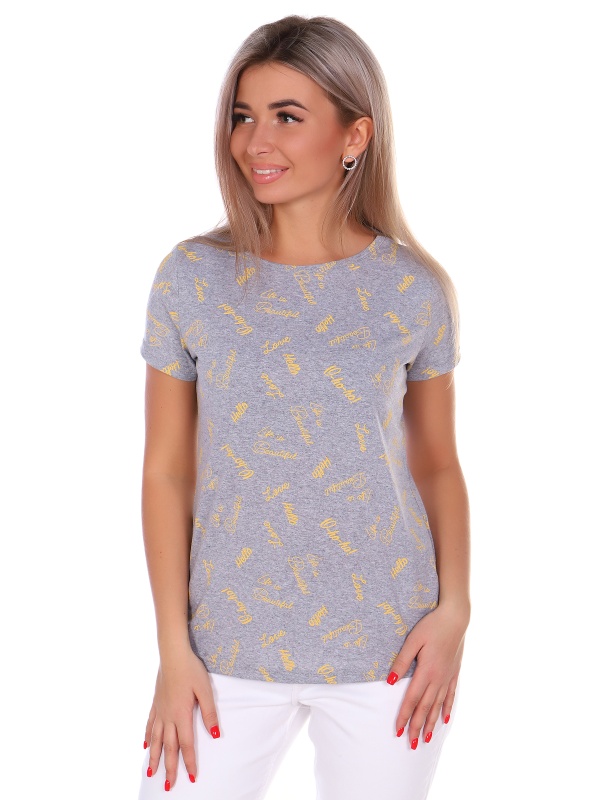 Футболка женская ФЖ-29 серо-жёлтый