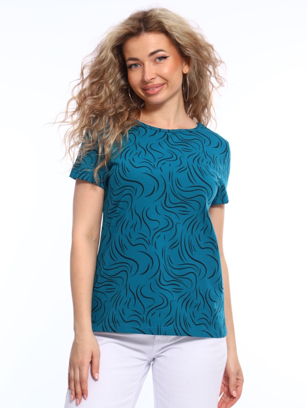 Футболка женская ФЖ-57 темно-бирюзово-черный