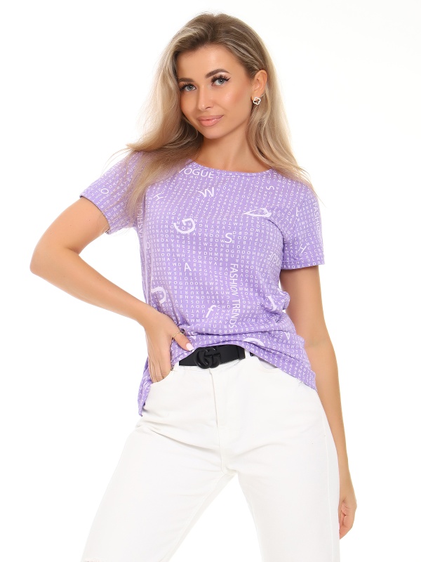 Футболка женская ФЖ-44 сиренево-белый