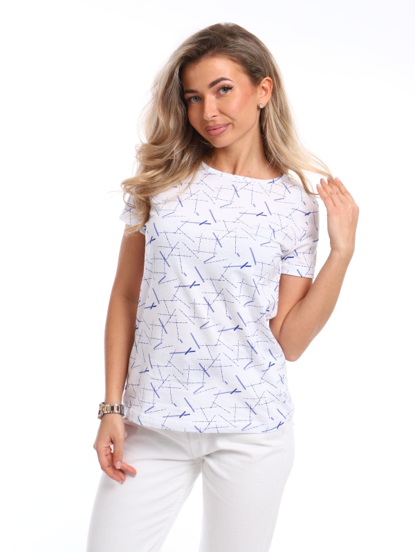 Футболка женская ФЖ-48 бело-синий