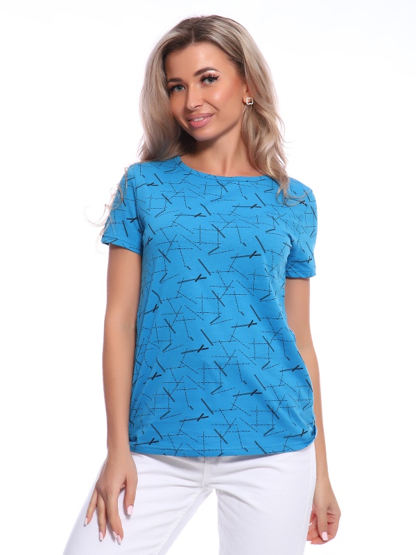 Футболка женская ФЖ-48 бирюзово-черный