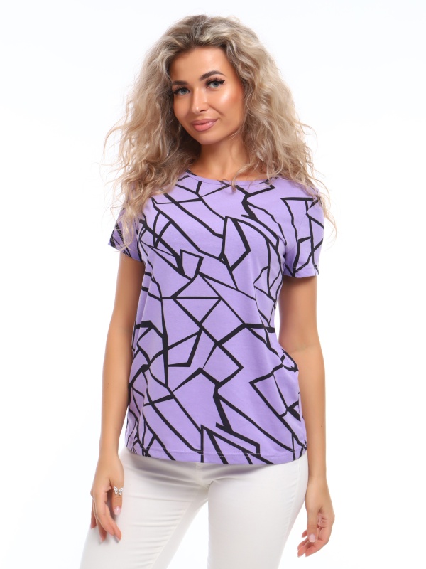 Футболка женская ФЖ-60 сиренево-чёрный