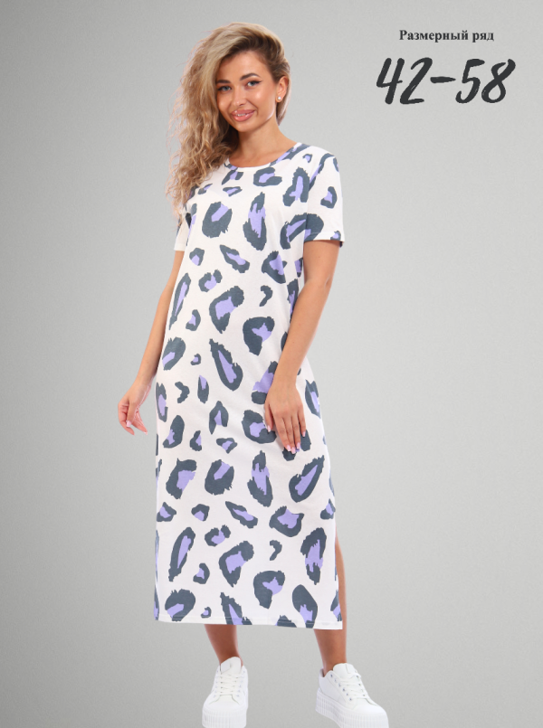 Платье женское ПЖ-3 бело-серо-сиреневый